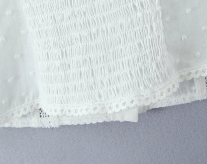2025 Summer Plain White 3D Dot Sleeveless Tank Women Open Buttons Slim fit Elastic Back Tank Top Crop Tops