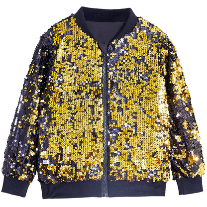 Luxury Sequin Zip Up Rainbow Gradient Coat Shiny Beaded Bomber Jacket Club Dance Streetwear Drop Shoulder Cardigan Tops Abrigos