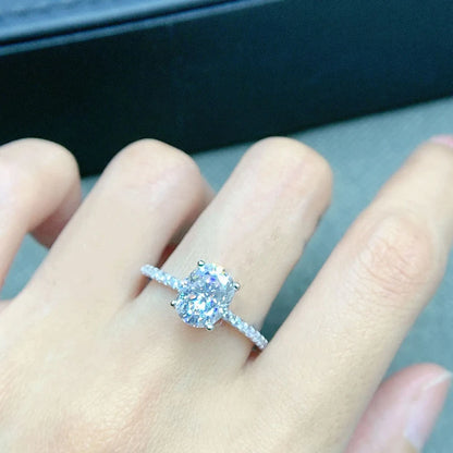 Smyoue オーバルカット 1CT 2CT 3CT Dカラー モアサナイトリング レディース用 ラボダイヤモンド ウェディング プロミスバンド S925 スターリングシルバージュエリー