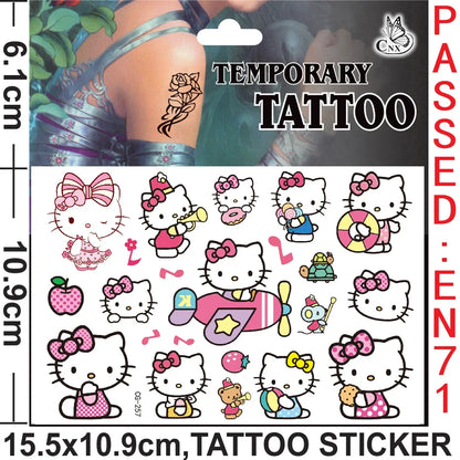 Sanrio series Tattoo Stickers Waterproof Cute Sticker Anime Birthday Party Supplies Decoration For Kids Women Men Gift