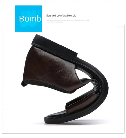 Sandals for Men Fashion Hollow Out Casual Shoes Soft Sole Comfort Beach Shoes for Men New Leather Flat Sandal Designer Sandalias