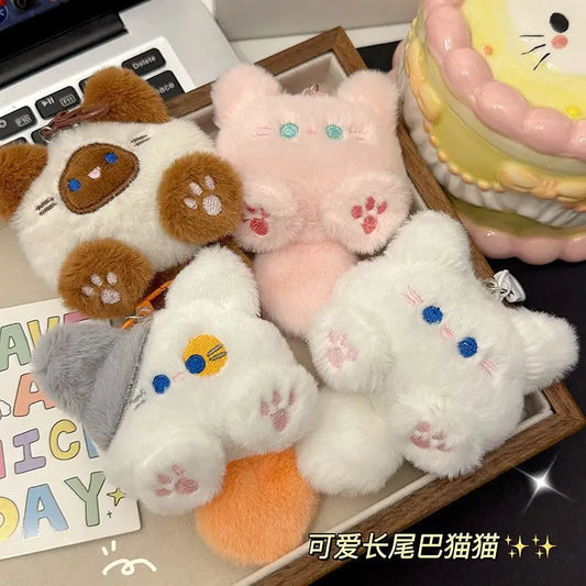 Kawaii Soft Stuffed Animal Little Cat Keychain Plush Bag Car Pendant Keychain DIY Trinket Kids Stuffed Animal Toys