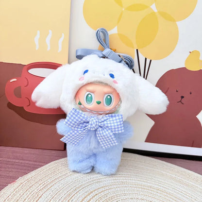 Labubuドール用かわいい動物の服セット 帽子 17cm 服 靴 ドールDIYアクセサリー トレーニング おすわり パーティーゲーム おもちゃ ギフト