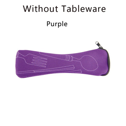 Portable Tableware Bag Cutlery Storage Bag Travel Packaging Storage Box Picnic Fork Spoon Knife Pouch Bag (Without Tableware)