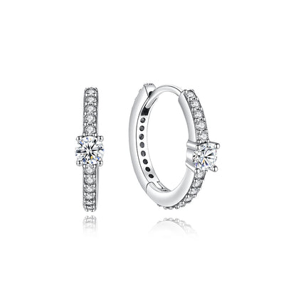 Original 925 Sterling Silver Earrings 2025 Stud Hoop Crystal Earings For Women Rose Gold Crown Heart Infinity Bee Earing Jewelry