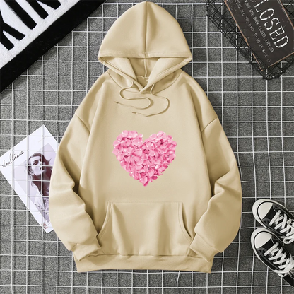 2025 Heart Shape Print Graphic Hoodies Cute Clothing Fashion Loose Pullover Sweatshirt Casual Girl Hoody Tops CYXX281
