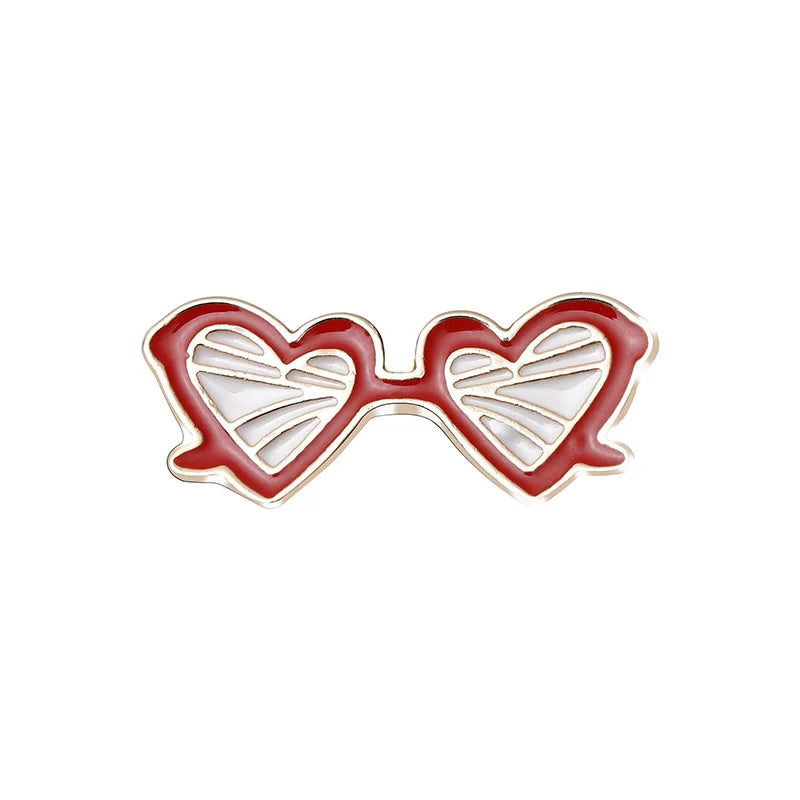 Summer Beach Sunglasses Brooch Fashion Personality Enamel Pins for Vacation Girl Women Backpack Hat Lapel Pin Jewelry Decoration