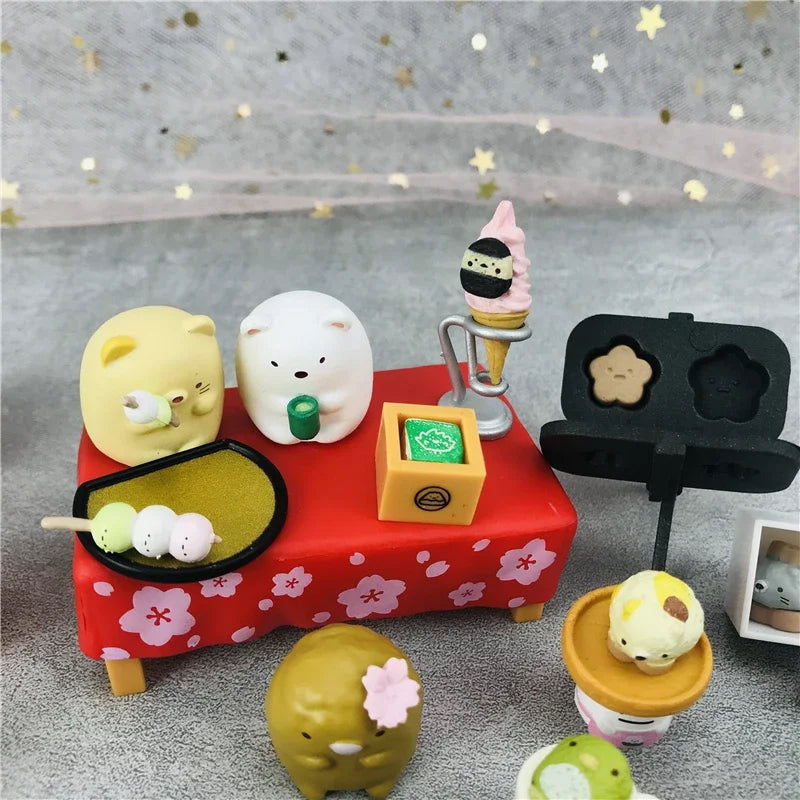Sumikko Gurashi Sweet Shop Blind Box Toys Mini Figures Scene Shirokuma Penguin Tonkatsu Neko Tokage Doll Toys Kids Gifts