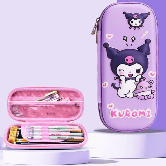 The new student cartoon HelloKitty3D pencil case is a waterproof, shock-resistant and large-capacity stationery case