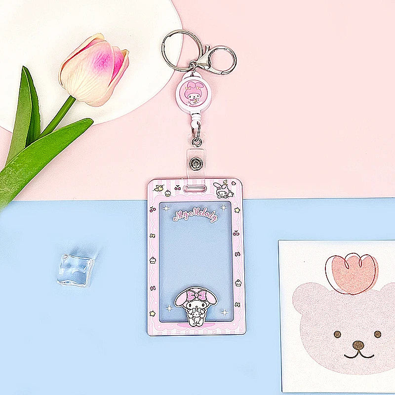 Sanrios Card Bag Cute Anime Figure Cinnamoroll Kuromi Id Bus Card Storage Case Holder Melody Pochacco Students Card Sleeve Gift