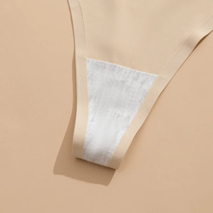Women's Sexy Lightweight Ice Silk Seamless Knit Thong with Thin Straps - No Show Panty Underwear Lingerie Intimate Apparel