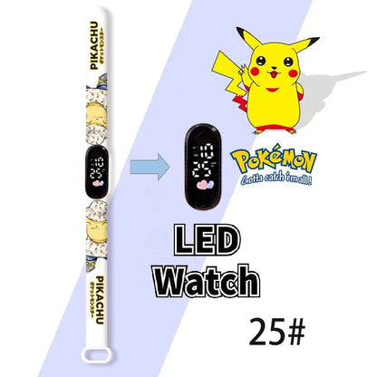 Cartoon Hello Kittys Electronic Led Sports Watch Kawaii Sanrio Kuromi Cinnamoroll Student Child Printing Water Proof Gifts Toys