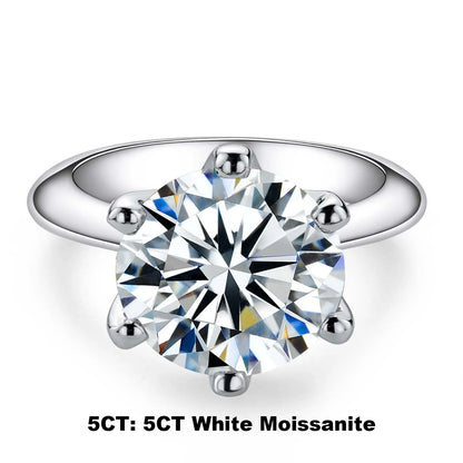 AnuJewel 1カラット 2カラット 3カラット 5カラット Dカラー モアサナイト 婚約指輪 レディース 925スターリングシルバー ゴールドメッキ ソリティアリング 卸売り