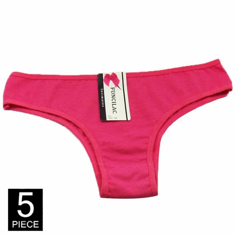 Women Underwear Cotton Sexy Everyday Ladies Girls Panties Plus Size Briefs Intimates Lingerie Knickers 5 Pcs/set