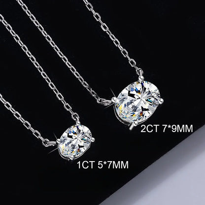 COSYA 1-3CT Oval Cut Moissanite Pendant Necklace For Women S925 Silver 18K Gold Lab Diamond Necklace Wedding Party Fine Jewelry