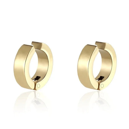 2pcs 316L Fashion Stainless Steel Cuff Earring, Non Piercing Hoop Earring Clip On Earring Fake Piercing Earring Hoop