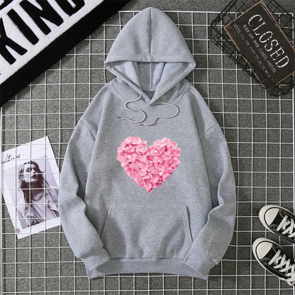 2025 Heart Shape Print Graphic Hoodies Cute Clothing Fashion Loose Pullover Sweatshirt Casual Girl Hoody Tops CYXX281