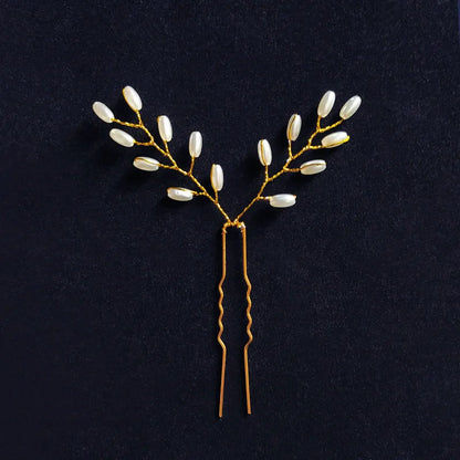 Bridal Wedding Hair Accessories Rhinestone Hair Pins Forks for Women Pearl Hairpins Bride Headpiece Party Jewelry Gift Dropship