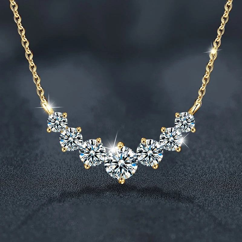 U-Smile モアサナイト ネックレス D VVS1 レディース用 Dカラー 輝くラボダイヤモンド ラグジュアリーネックレス 925スターリングシルバー 認定付き