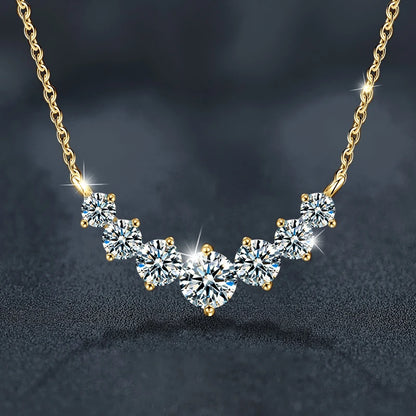 U-Smile モアサナイト ネックレス D VVS1 レディース用 Dカラー 輝くラボダイヤモンド ラグジュアリーネックレス 925スターリングシルバー 認定付き