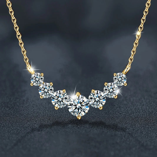 U-Smile モアサナイト ネックレス D VVS1 レディース用 Dカラー 輝くラボダイヤモンド ラグジュアリーネックレス 925スターリングシルバー 認定付き