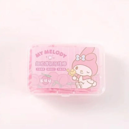Miniso Melody Dental Floss Are Fine Elastic Have A Cute Fruity Flavor Kuromi Round Floss Boxes Are Portable for Teeth Cleaning