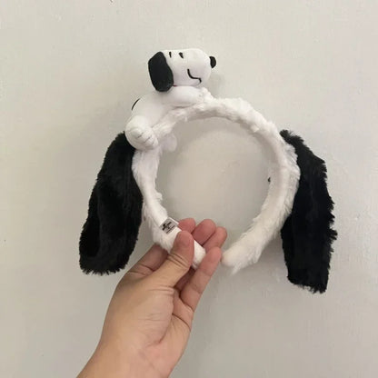 Cartoon Cute Snoopy Hair Accessories Headband Plush Toy Doll Cosplay Christmas Props