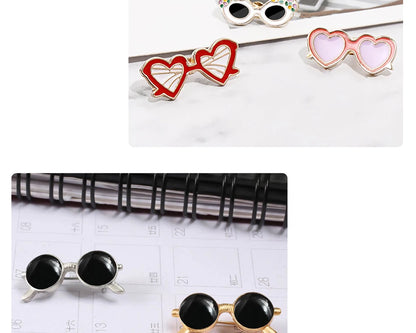 Summer Beach Sunglasses Brooch Fashion Personality Enamel Pins for Vacation Girl Women Backpack Hat Lapel Pin Jewelry Decoration