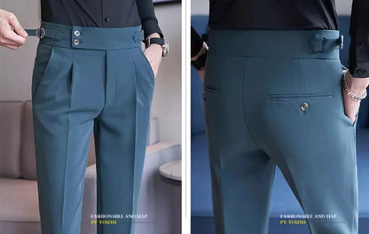 Men's Suit Pants, Fashion Slim Dress Trousers ,White Black Blue Green Pantalones Hombre Fall/Winter Male Pant, 2025 New
