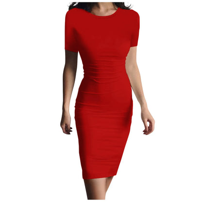 Summer Dress High Stretch Tank Robe Solid Short Sleeve Casual Slim Long Pencil Dress Women Sexy Maxi Dress Elegant Thin Vestido