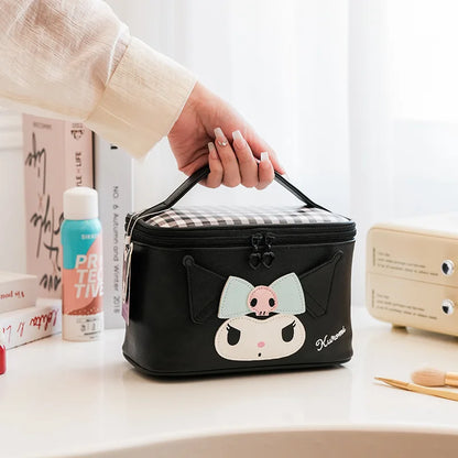 Sanrio Kuromi Hello Kitty Cinnamoroll シンプルでかわいいキャラクター メイクポーチ 大容量 高い美観 旅行用ポータブル収納バッグ