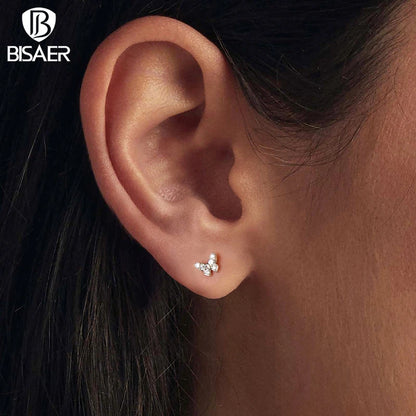 BISAER Butterfly Moissanite Stud Earrings 925 Sterling Silver D Color VVS1 EX Delicate Lab Diamond for Women Party Fine Jewelry