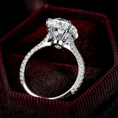 COSYA 8CT 10*14mm Oval Cut Full Moissanite Ring S925 Silver Sparkling D Lab Diamond Wedding Band For Women Luxury Fine Jewelry