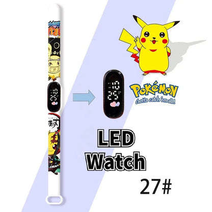 Cartoon Hello Kittys Electronic Led Sports Watch Kawaii Sanrio Kuromi Cinnamoroll Student Child Printing Water Proof Gifts Toys
