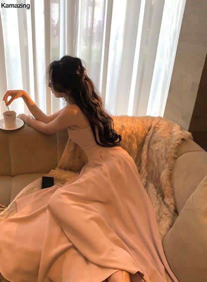 French Romantic A-line Party Dresses Women Elegant Sleeveless Birthday Graduation Midi Dress Summer New Fashion Mujers Robe