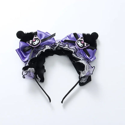 2025 Cosplay Kuromi Lolita Princess Dress Children Birthday Party Costume Summer dress Bow Puffy Skirt Dress Suit Girls Gift