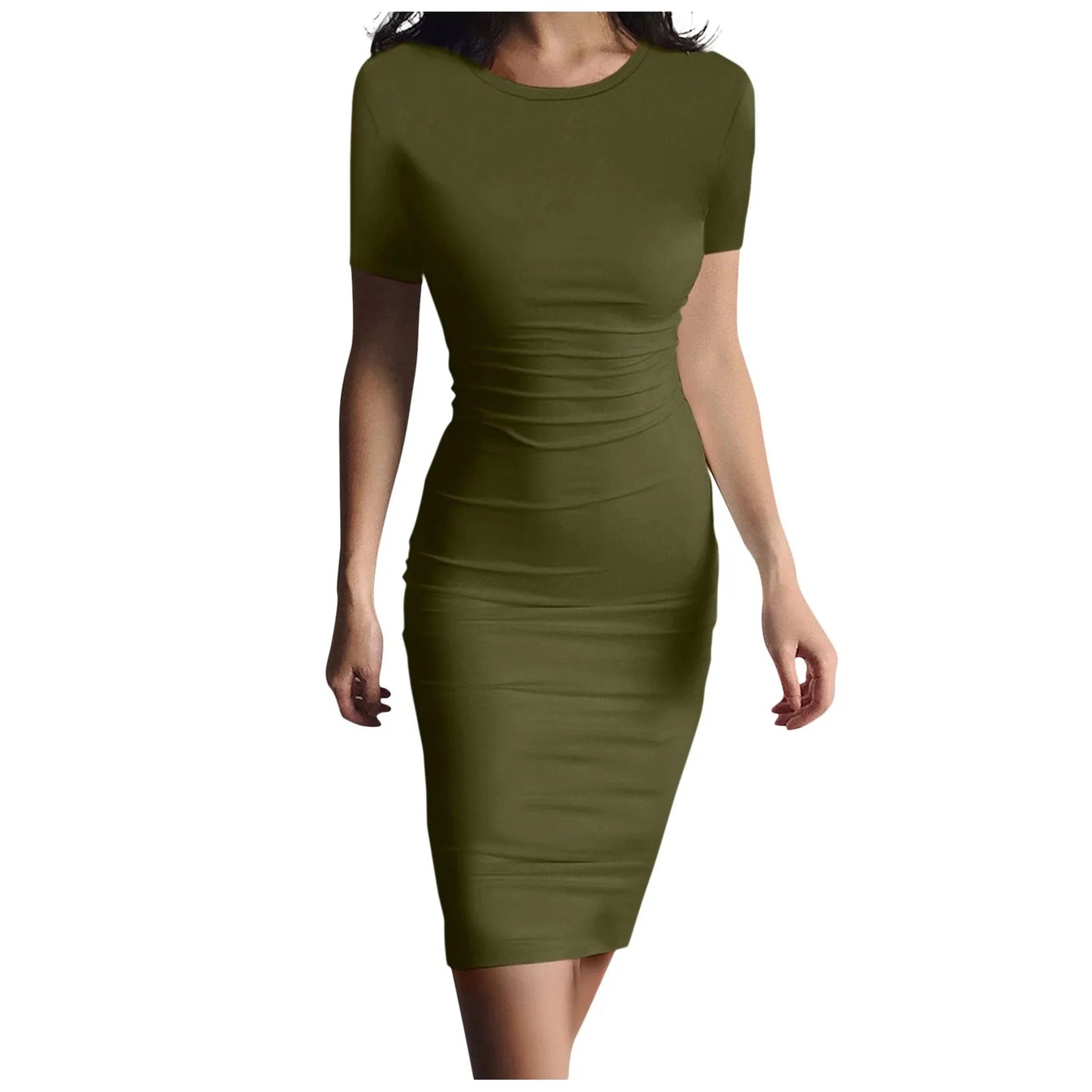 Summer Dress High Stretch Tank Robe Solid Short Sleeve Casual Slim Long Pencil Dress Women Sexy Maxi Dress Elegant Thin Vestido