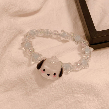 Sanrio Beaded Bracelet Cartoon Kuromi My Melody Cinnamoroll Bracelet Cute Sweet Jewelry Girl Gift