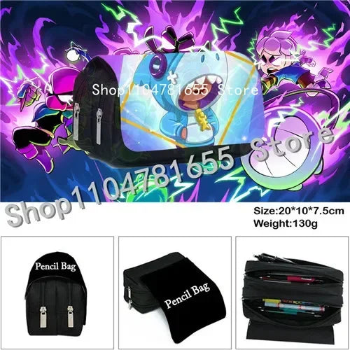 Anime Figures 3Pcs Backpack Set Kawaii Schoolbag Cartoon Mochila Anime Large Capacity 16 inch Bags Birthday Gifts