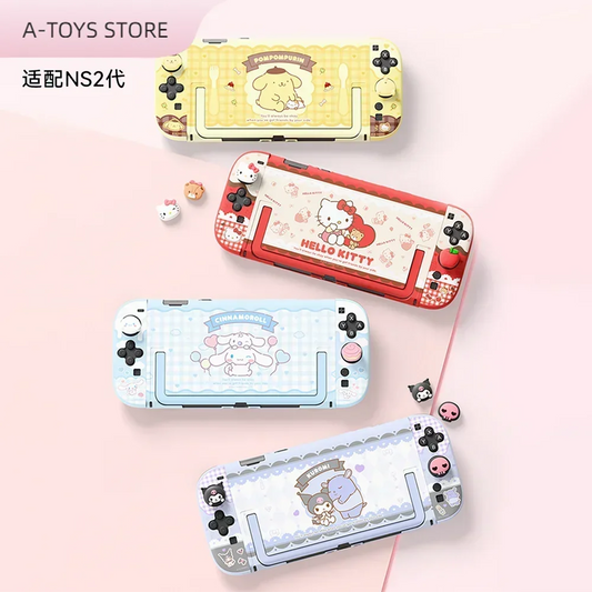 New Sanrio Figure Kuromi Hellokitty Switch2 Protective Case Hardshell Case Pluggable Base Ns2 Accessories Ornaments Girls Gift
