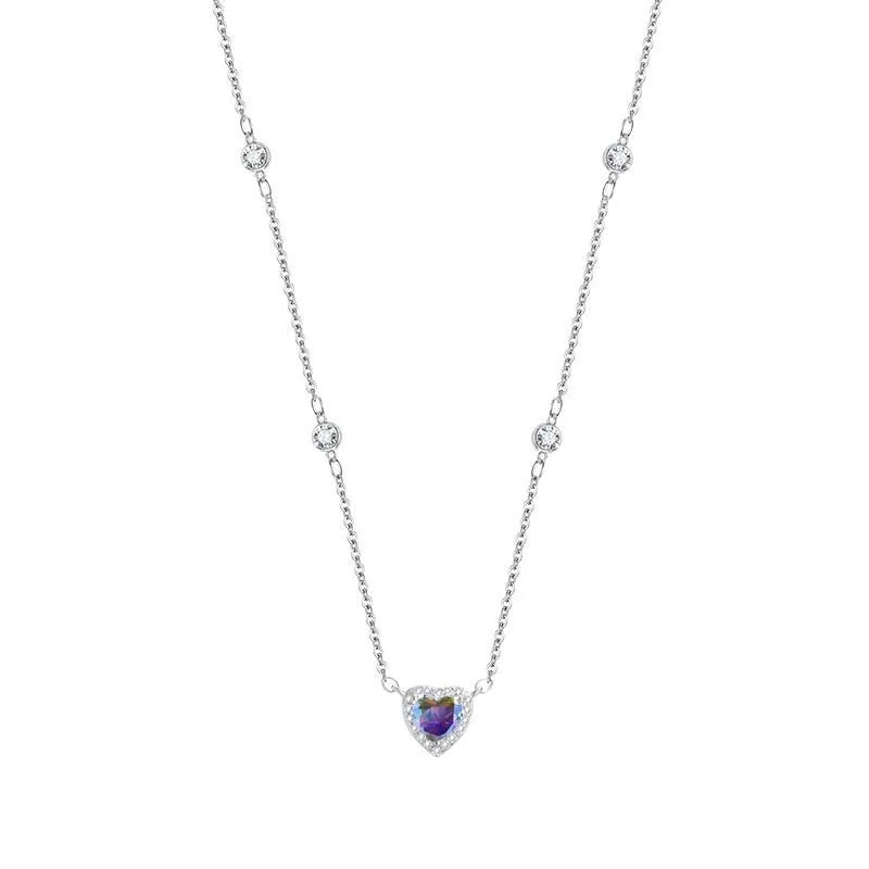 TY 0.8CT モアサナイト 925 スターリングシルバー ネックレス レディース ハートペンダントネックレス Dカラー 輝くファインジュエリー ラボダイヤモンド