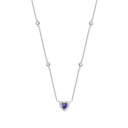 TY 0.8CT モアサナイト 925 スターリングシルバー ネックレス レディース ハートペンダントネックレス Dカラー 輝くファインジュエリー ラボダイヤモンド