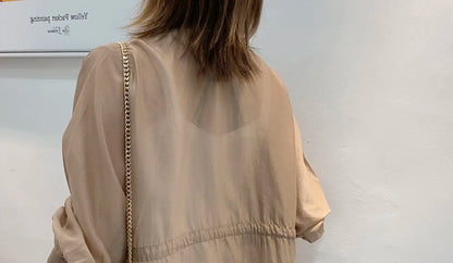 Plus Size Waist Tie V-neck Black Blazer Women Summer Cardigan Sunscreen White Jacket Korean Fashion Casual Pocket Outerwear New