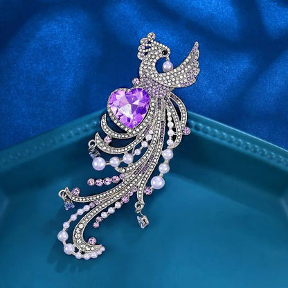 Elegant Classic Crystal Peacock Shining Brooch Pin For Women High-end Exquisite Banquet Party Animals Badges Jewelry Gift