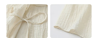CHIC VEN Women Shirt Loose Casual Ruffled Edges Female Blouses V Neck Lace Up Mid Length Woman Shirts Spring Summer 2024