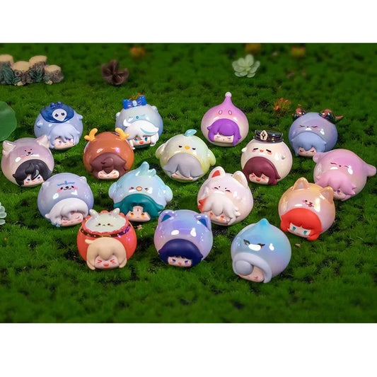 Genshin Impact Furina Mini Anime Figure Blind Box Q Version Kamisato PVC Dolls Desk Decoration Game Surprise Toy Gift