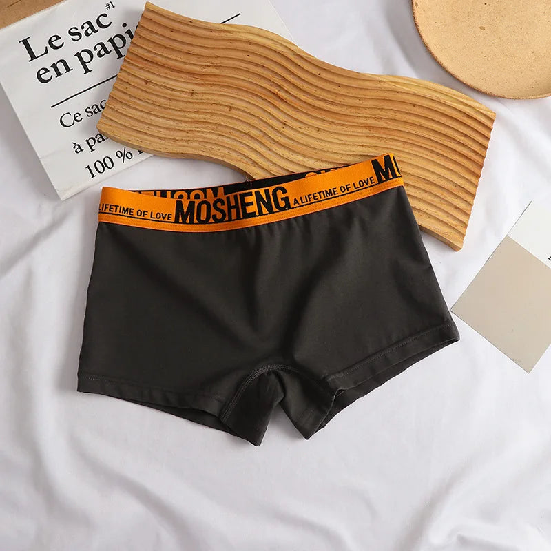 Cotton Women Panties Sexy Sports Underwear Safety Pants Plus Size Boxer Shorts Mid-Rise Boyshorts Intimates Girls Solid Briefs
