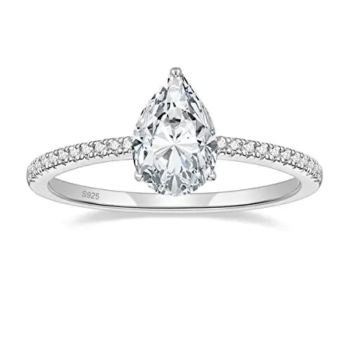 Trumium 2 CT 925 Sterling Silver Engagement Rings Gemstone Cubic Zirconia Wedding Promise Rings for Women Fine Jewelry Gifts