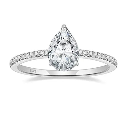 Trumium 2 CT 925 Sterling Silver Engagement Rings Gemstone Cubic Zirconia Wedding Promise Rings for Women Fine Jewelry Gifts