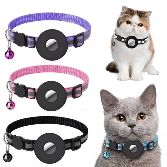 反射素材 防水ホルダーケース AirTag用 エアタグ保護カバー 猫 犬 子猫 子犬 ナイロンカラー